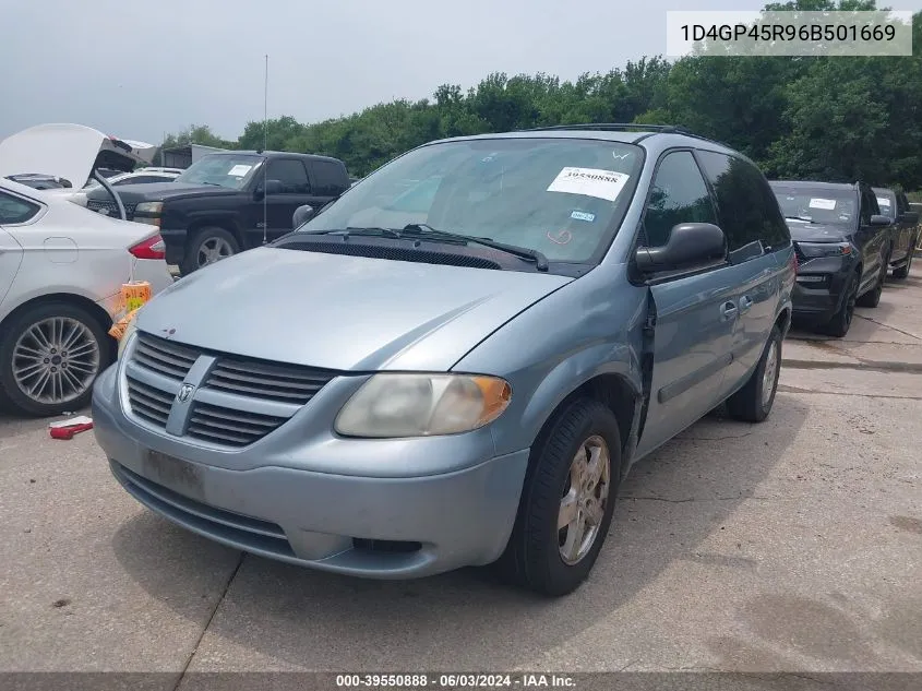 2006 Dodge Caravan Sxt VIN: 1D4GP45R96B501669 Lot: 39550888