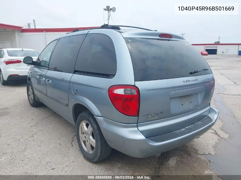 2006 Dodge Caravan Sxt VIN: 1D4GP45R96B501669 Lot: 39550888