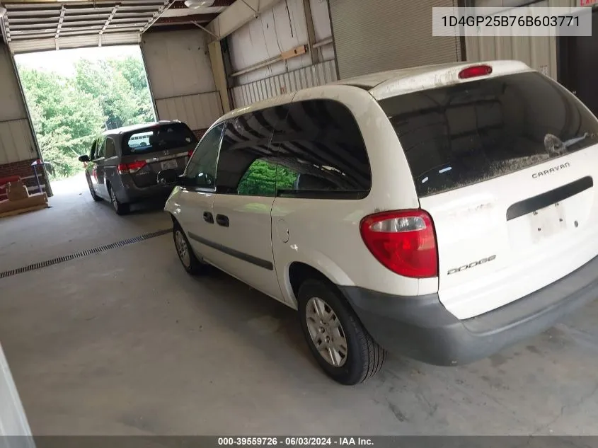 2006 Dodge Caravan Se VIN: 1D4GP25B76B603771 Lot: 39559726