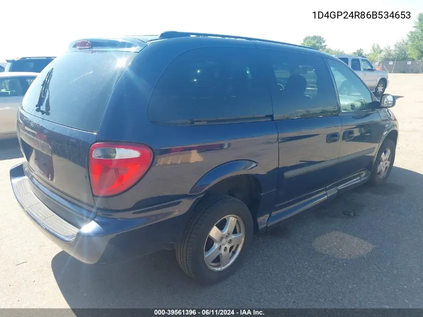 2006 Dodge Grand Caravan Se VIN: 1D4GP24R86B534653 Lot: 39561396