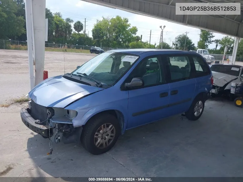 2006 Dodge Caravan Se VIN: 1D4GP25B36B512853 Lot: 39588694