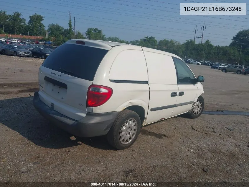 2006 Dodge Caravan Cv VIN: 1D4GP21E16B673248 Lot: 40117014