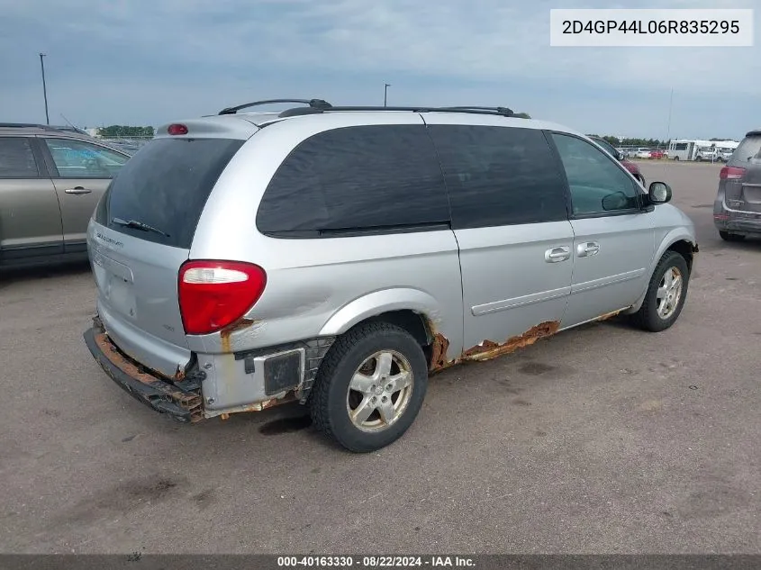 2006 Dodge Grand Caravan Sxt VIN: 2D4GP44L06R835295 Lot: 40163330