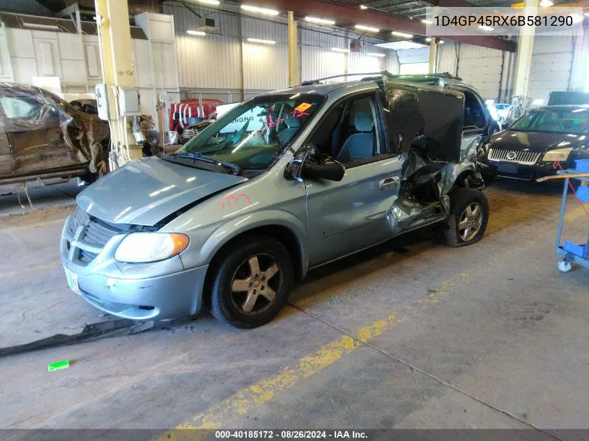 2006 Dodge Caravan Sxt VIN: 1D4GP45RX6B581290 Lot: 40185172