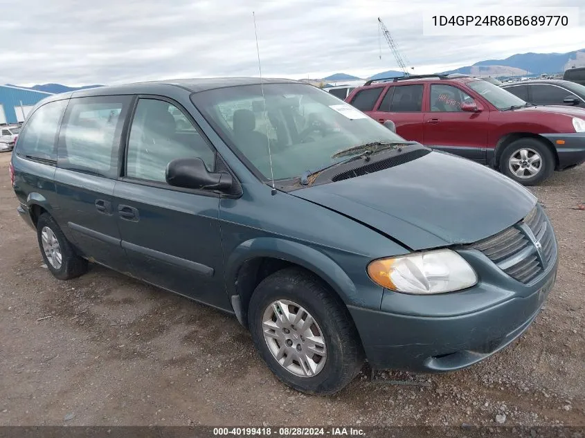 2006 Dodge Grand Caravan Se VIN: 1D4GP24R86B689770 Lot: 40199418