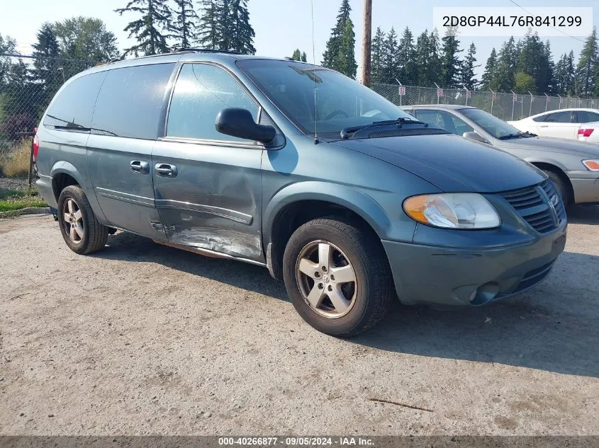 2006 Dodge Grand Caravan Sxt VIN: 2D8GP44L76R841299 Lot: 40266877