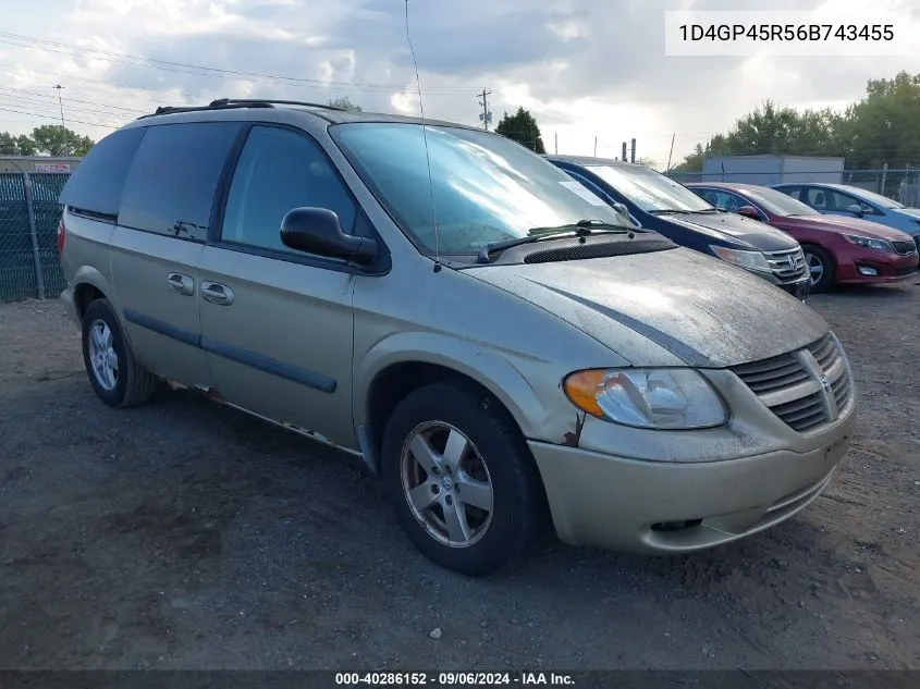 2006 Dodge Caravan Sxt VIN: 1D4GP45R56B743455 Lot: 40286152