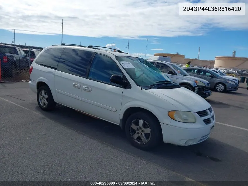 2D4GP44L36R816420 2006 Dodge Grand Caravan Sxt