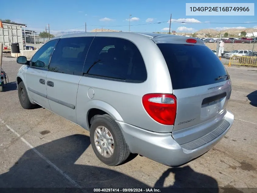 2006 Dodge Grand Caravan Se VIN: 1D4GP24E16B749966 Lot: 40297414