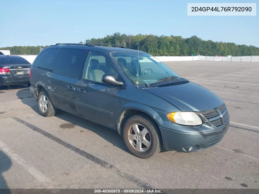 2006 Dodge Grand Caravan Sxt VIN: 2D4GP44L76R792090 Lot: 40300975