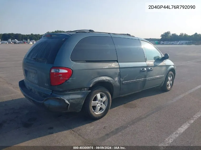 2006 Dodge Grand Caravan Sxt VIN: 2D4GP44L76R792090 Lot: 40300975