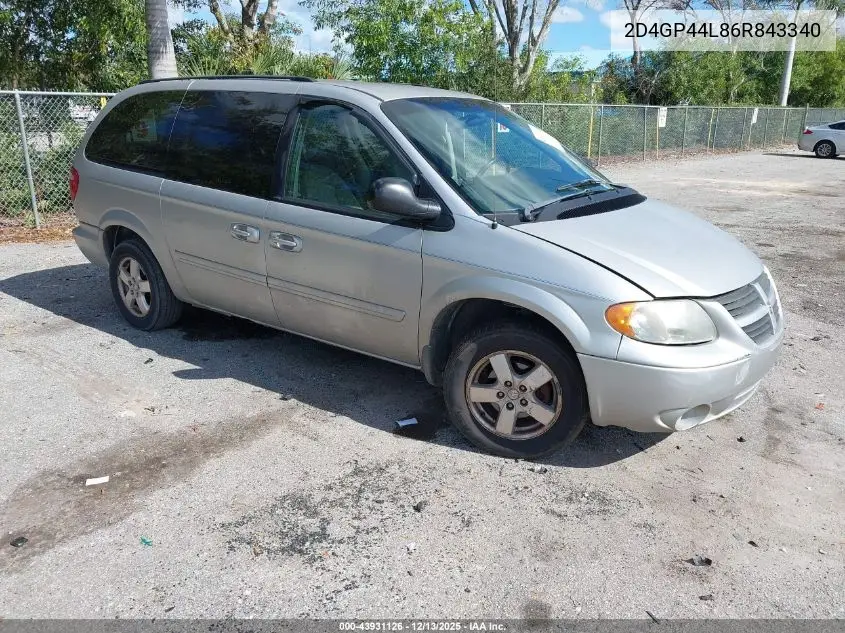 2D4GP44L86R843340 2006 Dodge Grand Caravan Sxt