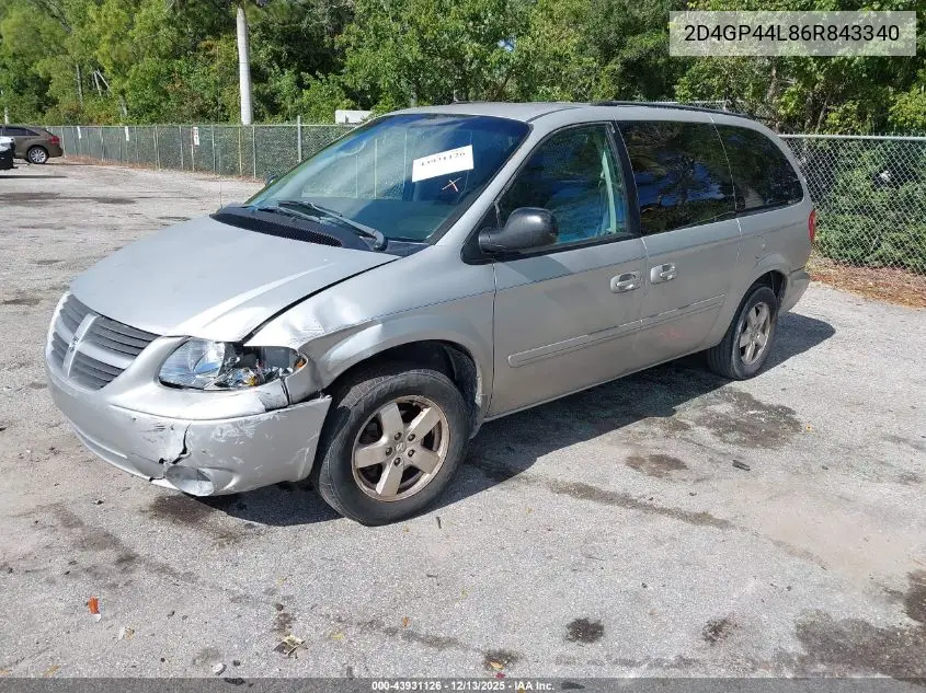 2D4GP44L86R843340 2006 Dodge Grand Caravan Sxt