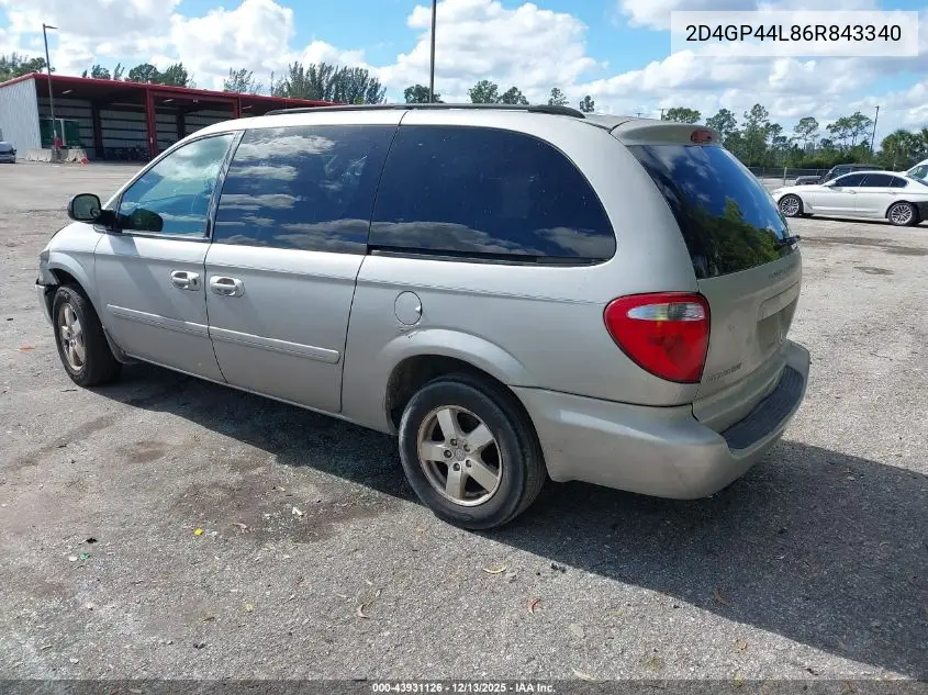2D4GP44L86R843340 2006 Dodge Grand Caravan Sxt