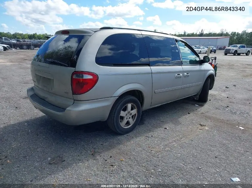 2D4GP44L86R843340 2006 Dodge Grand Caravan Sxt