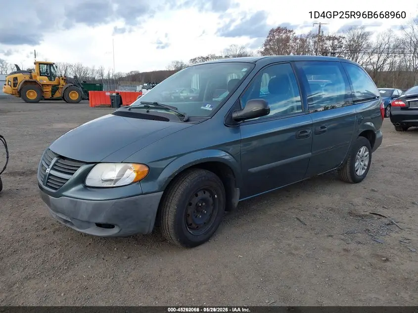 1D4GP25R96B668960 2006 Dodge Caravan Se