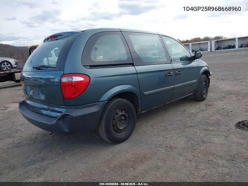 1D4GP25R96B668960 2006 Dodge Caravan Se