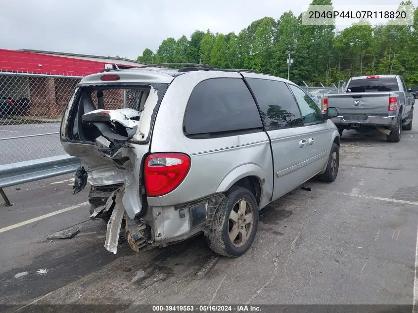 2007 Dodge Grand Caravan Sxt VIN: 2D4GP44L07R118820 Lot: 39419553