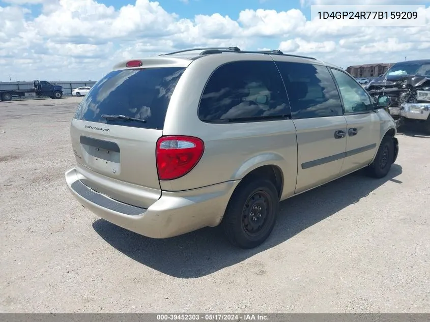 2007 Dodge Grand Caravan Se VIN: 1D4GP24R77B159209 Lot: 39452303