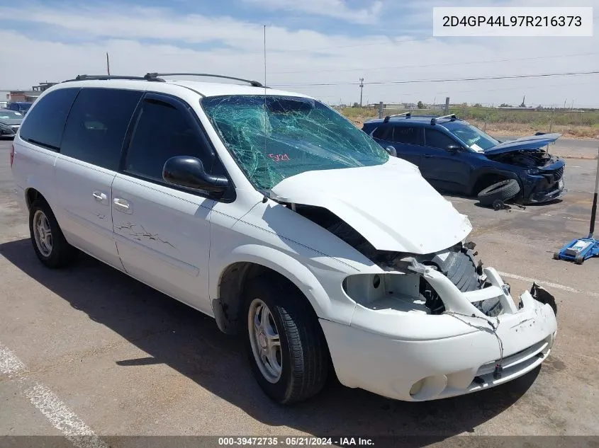 2007 Dodge Grand Caravan Sxt VIN: 2D4GP44L97R216373 Lot: 39472735