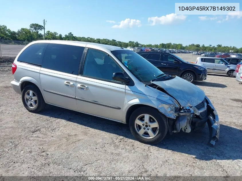 2007 Dodge Caravan Sxt VIN: 1D4GP45RX7B149302 Lot: 39473791