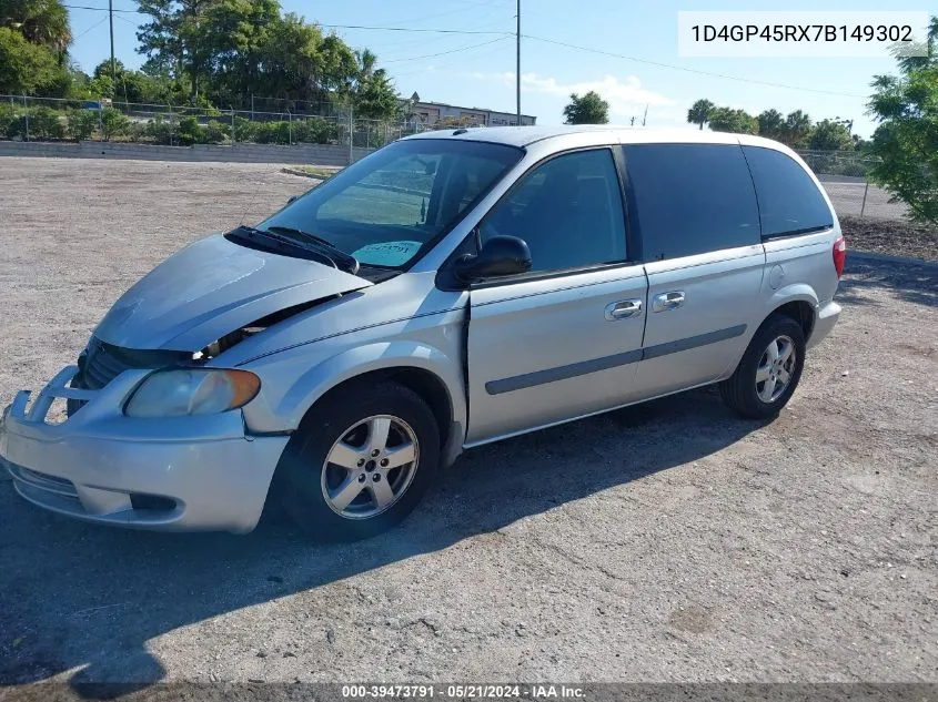 2007 Dodge Caravan Sxt VIN: 1D4GP45RX7B149302 Lot: 39473791