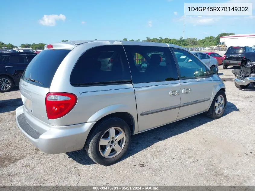 2007 Dodge Caravan Sxt VIN: 1D4GP45RX7B149302 Lot: 39473791