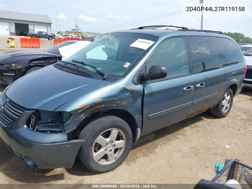 2007 Dodge Grand Caravan Sxt VIN: 2D4GP44L27R119158 Lot: 39498486