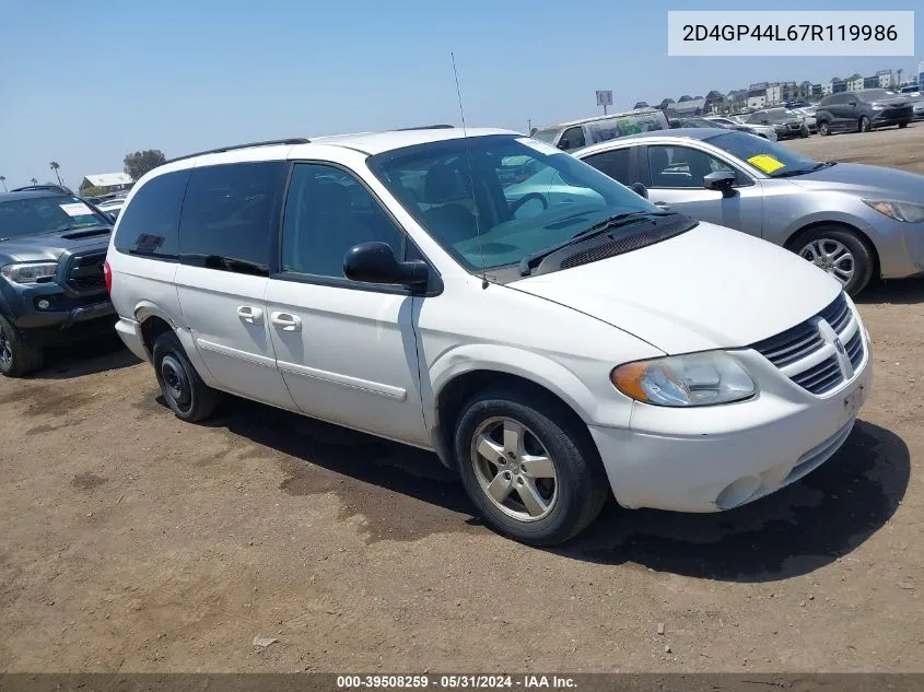 2007 Dodge Grand Caravan Sxt VIN: 2D4GP44L67R119986 Lot: 39508259