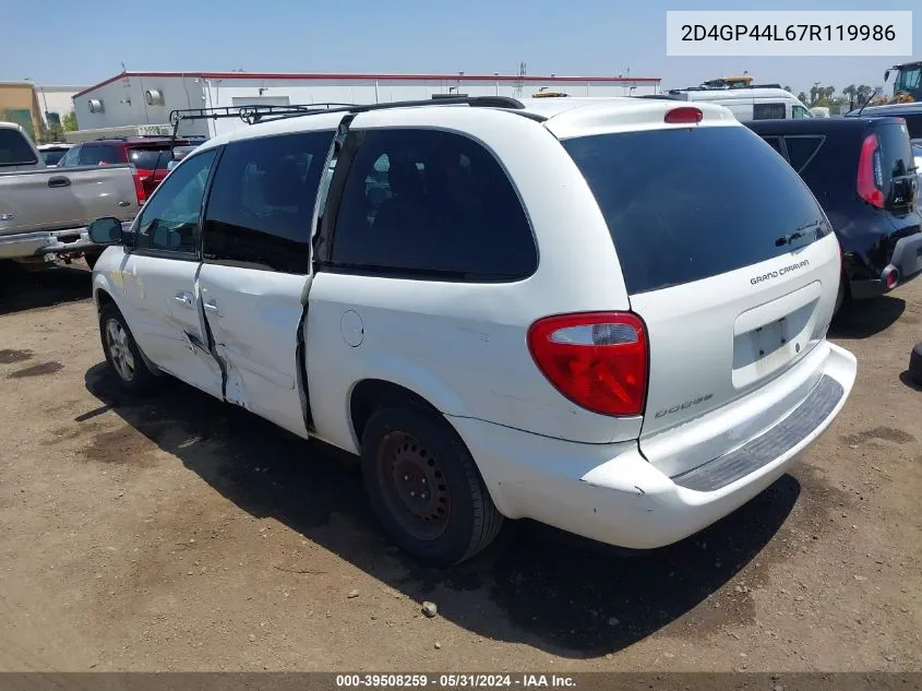 2D4GP44L67R119986 2007 Dodge Grand Caravan Sxt