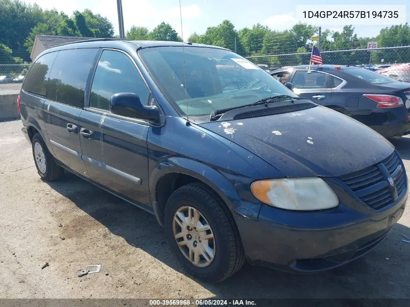 2007 Dodge Grand Caravan Se VIN: 1D4GP24R57B194735 Lot: 39569968