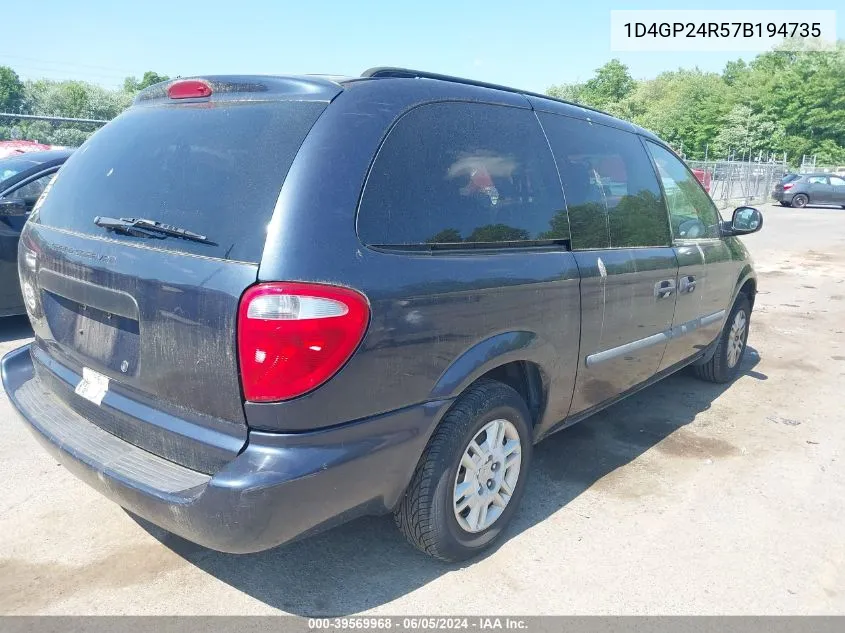 2007 Dodge Grand Caravan Se VIN: 1D4GP24R57B194735 Lot: 39569968