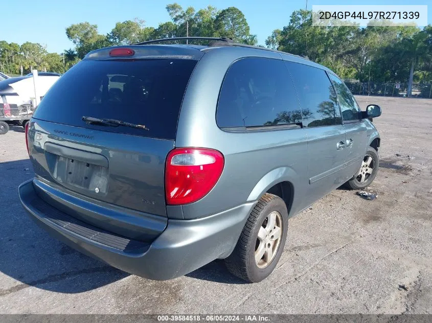 2007 Dodge Grand Caravan Sxt VIN: 2D4GP44L97R271339 Lot: 39584518