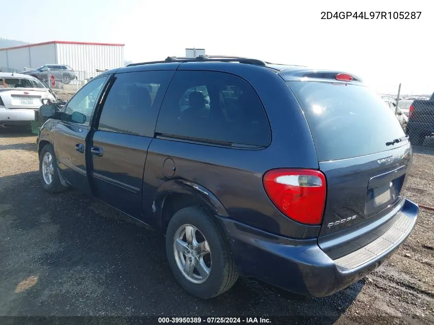 2007 Dodge Grand Caravan Sxt VIN: 2D4GP44L97R105287 Lot: 39950389