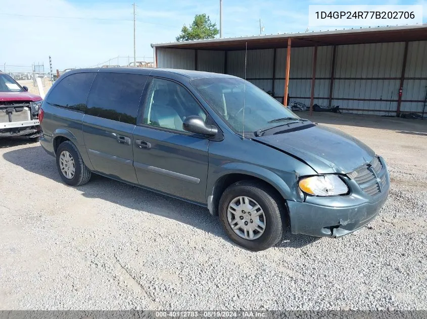 2007 Dodge Grand Caravan Se VIN: 1D4GP24R77B202706 Lot: 40112783