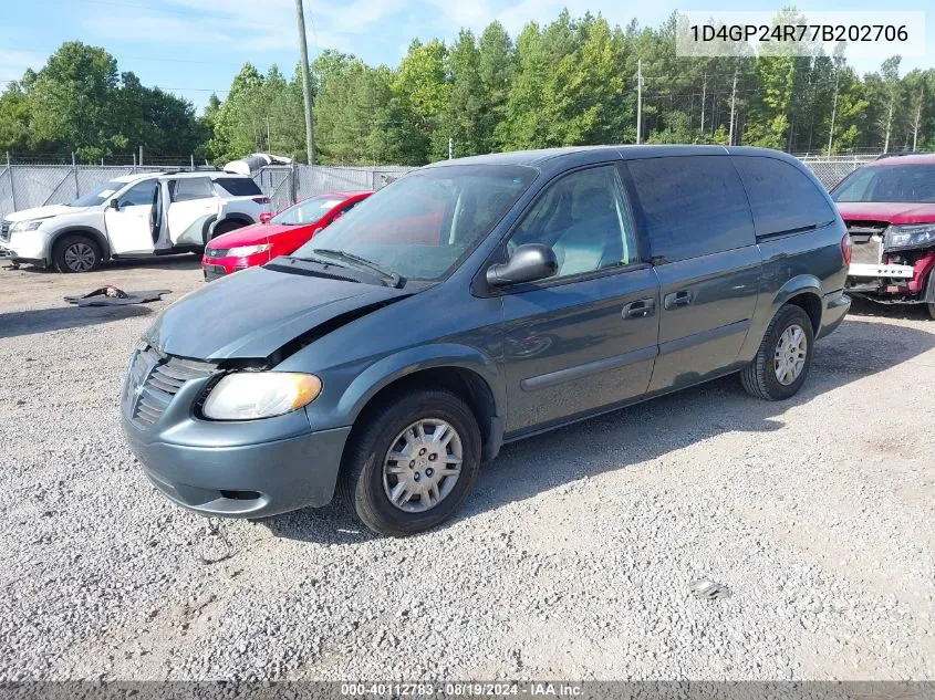 2007 Dodge Grand Caravan Se VIN: 1D4GP24R77B202706 Lot: 40112783