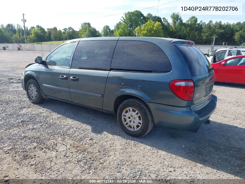 2007 Dodge Grand Caravan Se VIN: 1D4GP24R77B202706 Lot: 40112783