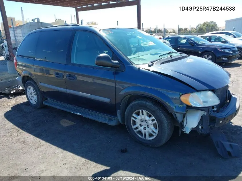 2007 Dodge Caravan Se VIN: 1D4GP25R47B244538 Lot: 40134109