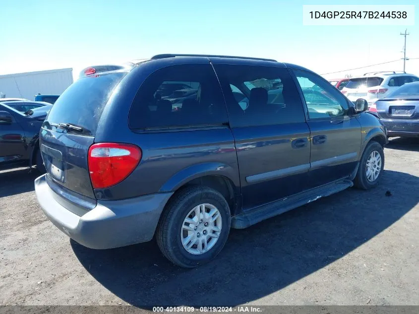 2007 Dodge Caravan Se VIN: 1D4GP25R47B244538 Lot: 40134109