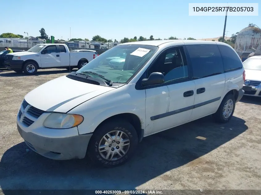 2007 Dodge Caravan Se VIN: 1D4GP25R77B205703 Lot: 40253009