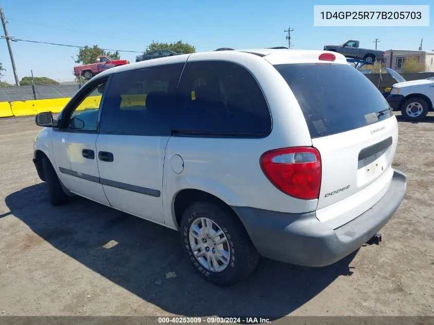 2007 Dodge Caravan Se VIN: 1D4GP25R77B205703 Lot: 40253009