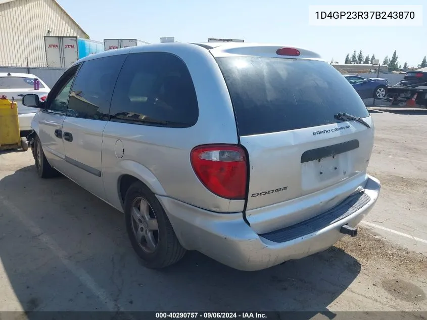 2007 Dodge Grand Caravan Cv VIN: 1D4GP23R37B243870 Lot: 40290757