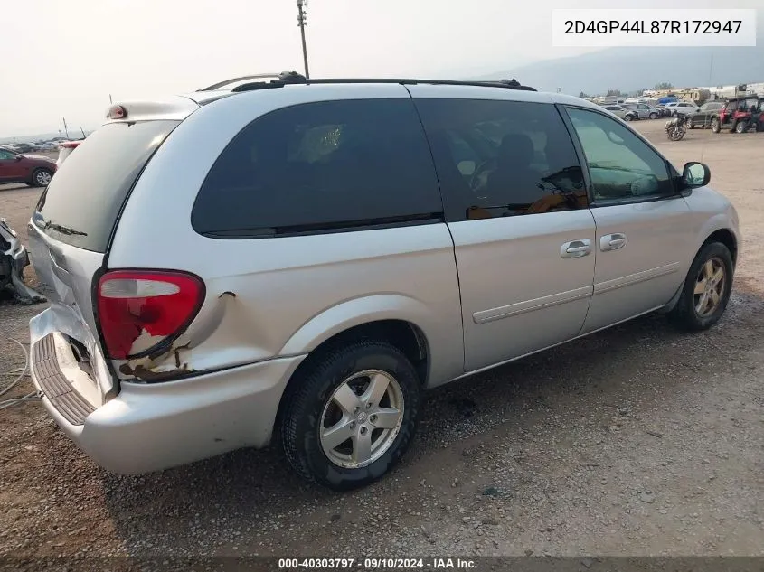 2D4GP44L87R172947 2007 Dodge Grand Caravan Sxt