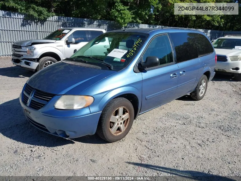 2007 Dodge Grand Caravan Sxt VIN: 2D4GP44L87R344099 Lot: 40329195