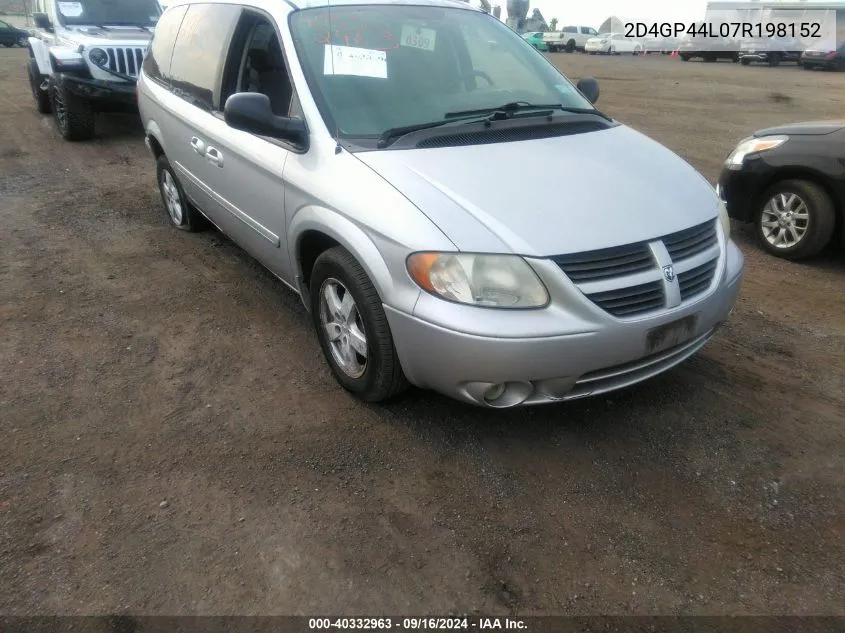 2D4GP44L07R198152 2007 Dodge Grand Caravan Sxt