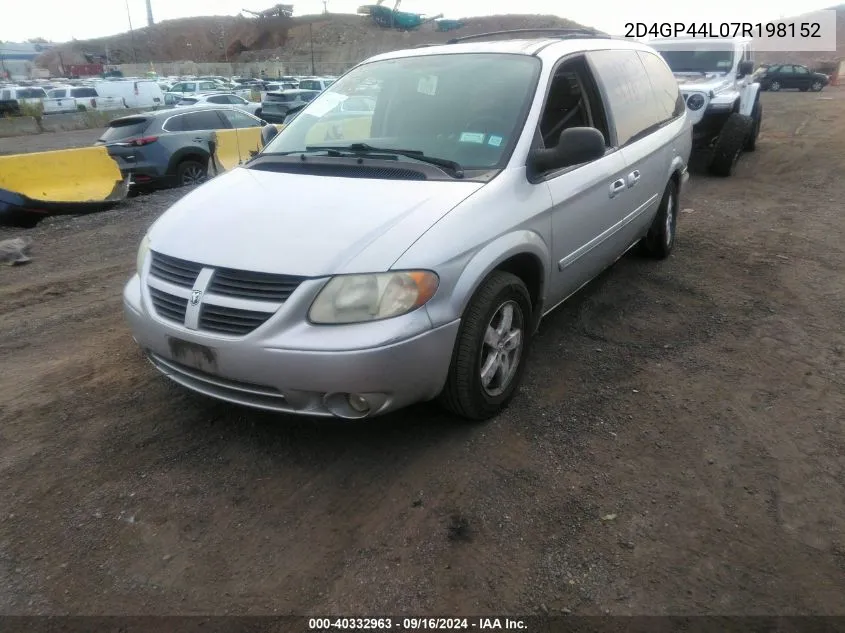 2D4GP44L07R198152 2007 Dodge Grand Caravan Sxt