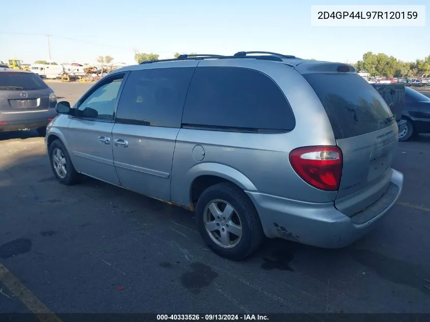 2007 Dodge Grand Caravan Sxt VIN: 2D4GP44L97R120159 Lot: 40333526