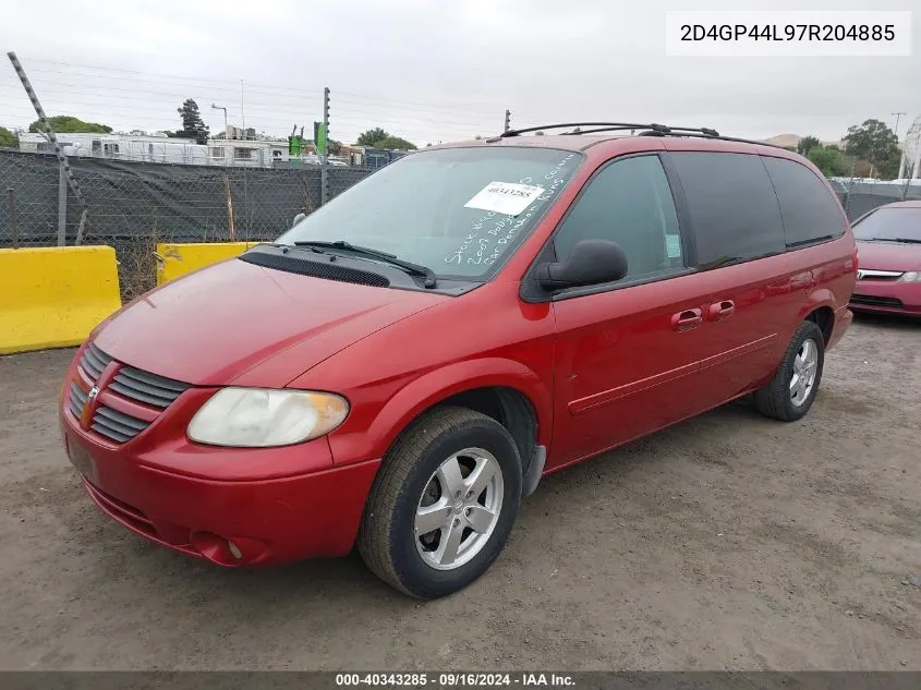 2007 Dodge Grand Caravan Sxt VIN: 2D4GP44L97R204885 Lot: 40343285