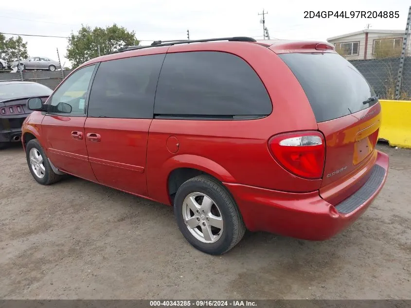 2007 Dodge Grand Caravan Sxt VIN: 2D4GP44L97R204885 Lot: 40343285