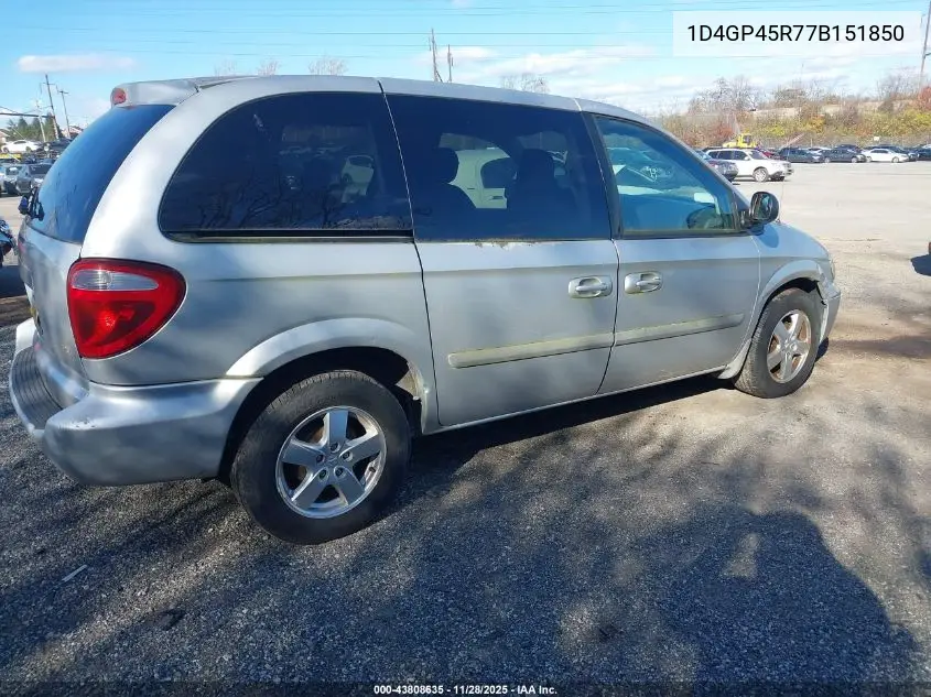 1D4GP45R77B151850 2007 Dodge Caravan Sxt